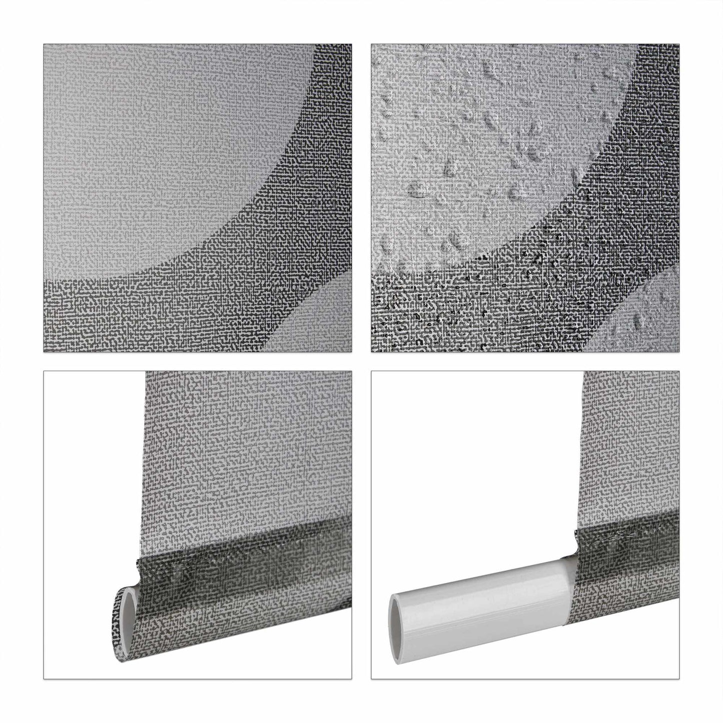 Shower curtain gray dots