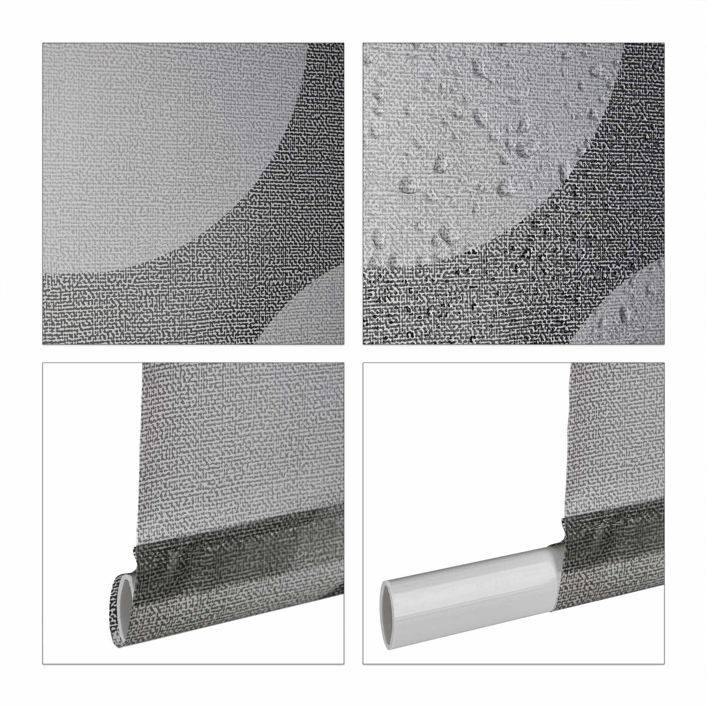 Shower curtain gray dots