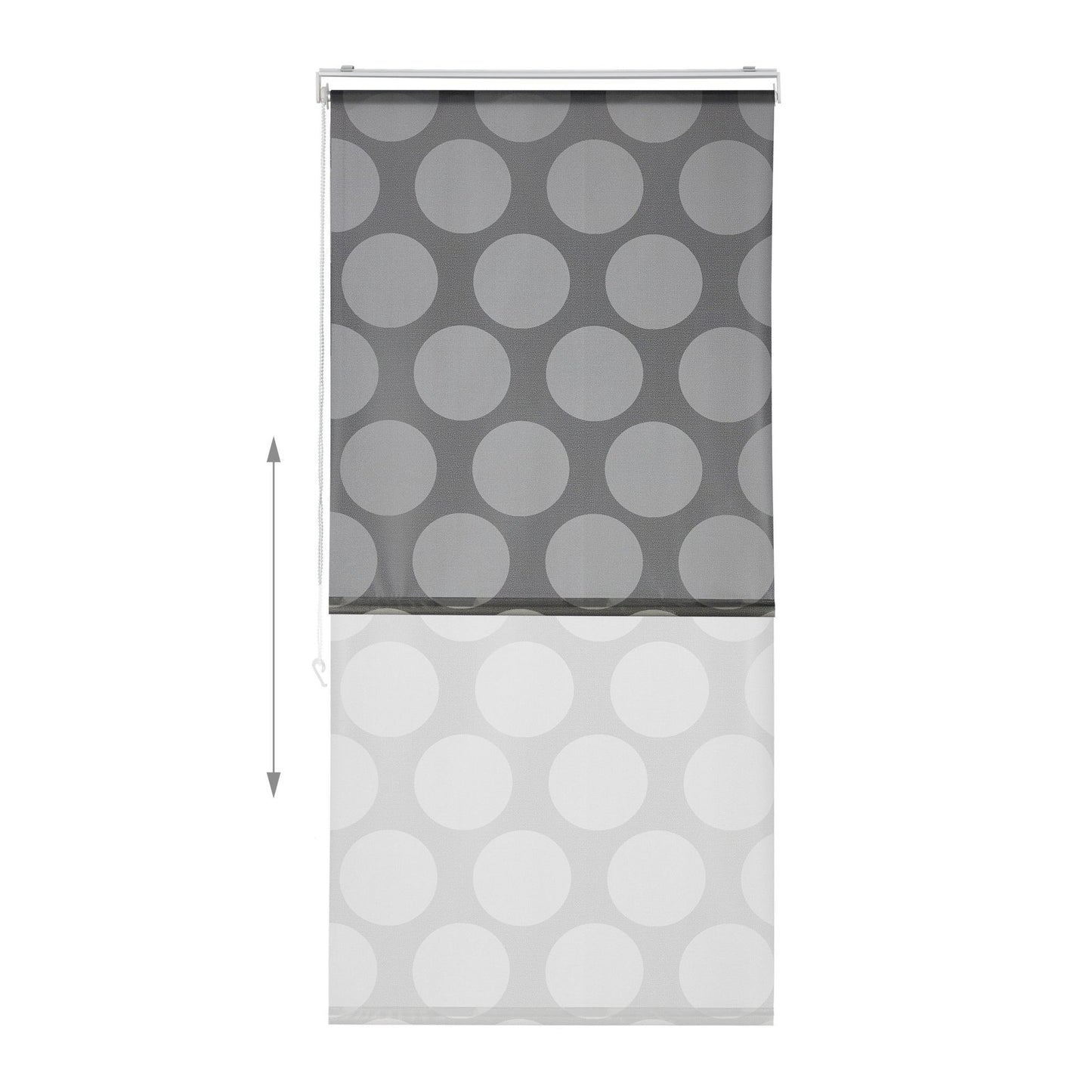 Shower curtain gray dots