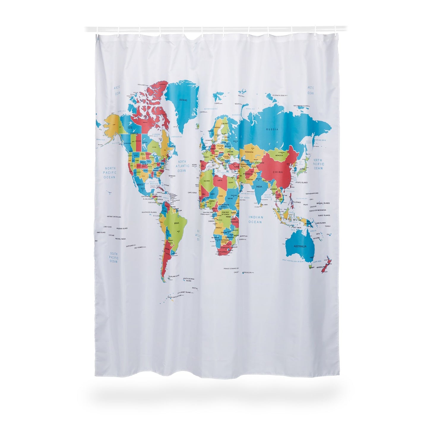 Shower curtain world map 180x180 cm