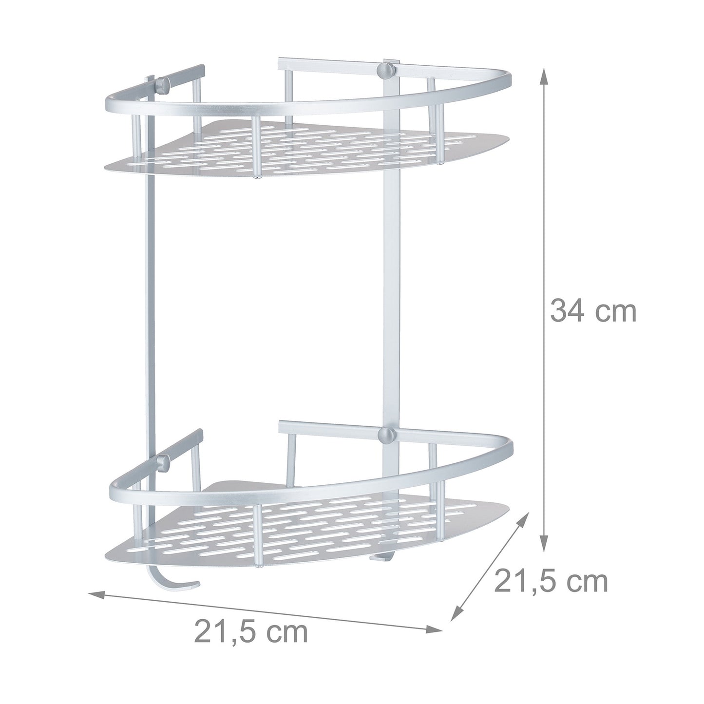 Shower shelf with 2 shelves