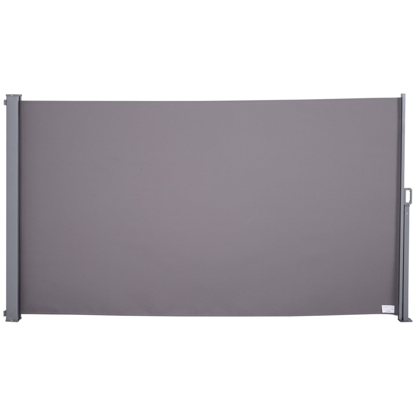 Side awning in gray polyester for privacy and sun protection, 3x1.6m