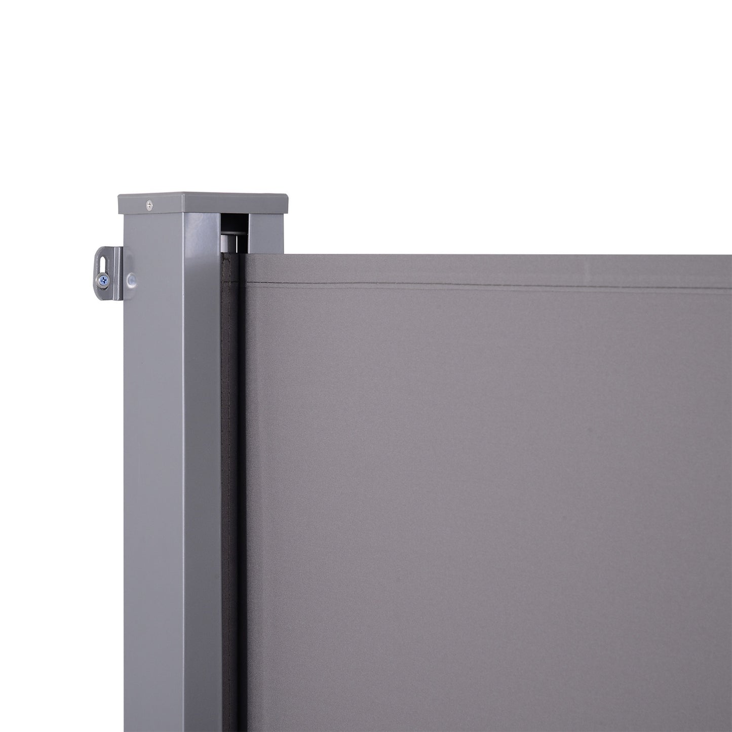 Side awning in gray polyester for privacy and sun protection, 3x1.6m