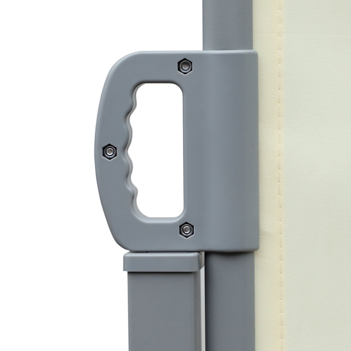 Side awning roller blind, UV-protective polyester, cream