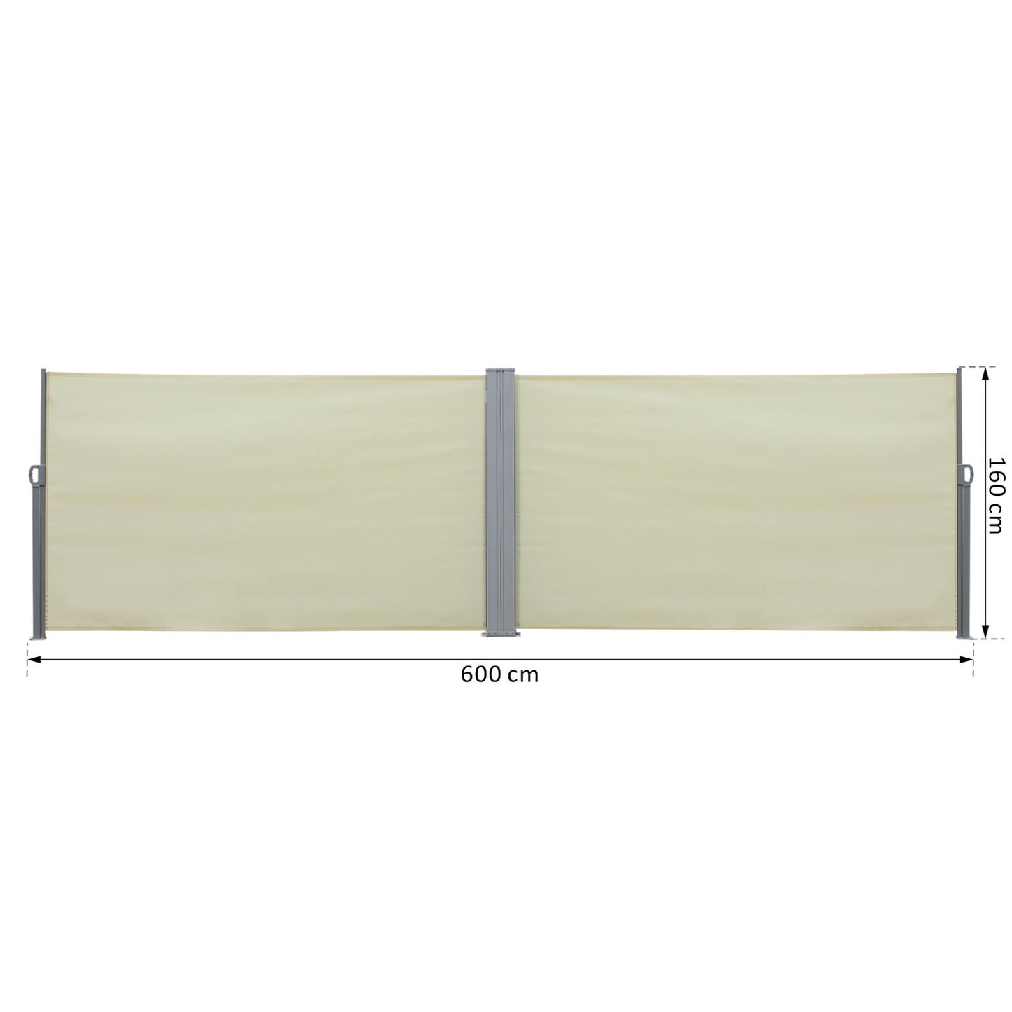 Side awning roller blind, UV-protective polyester, cream