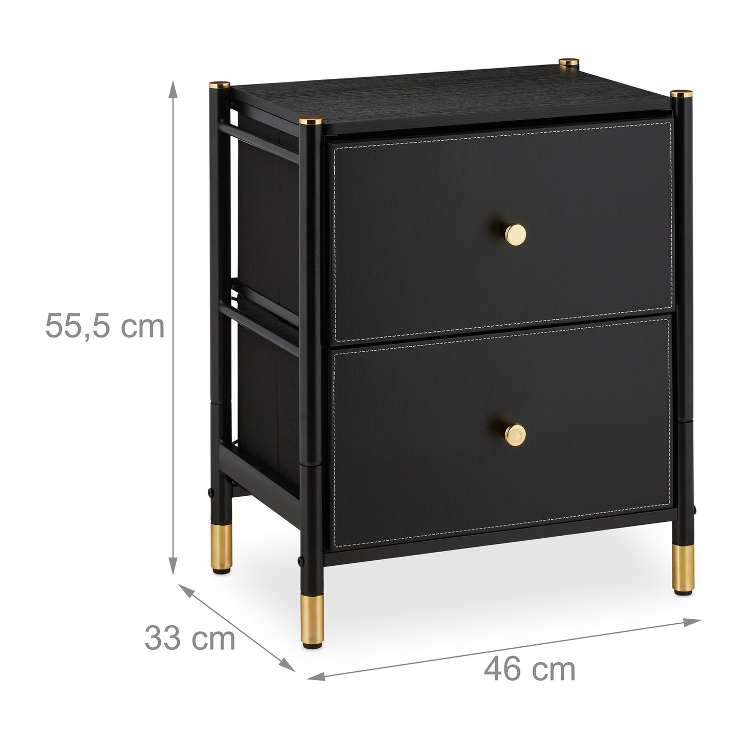 Side Cabinet with 2 Leather-Look Drawers