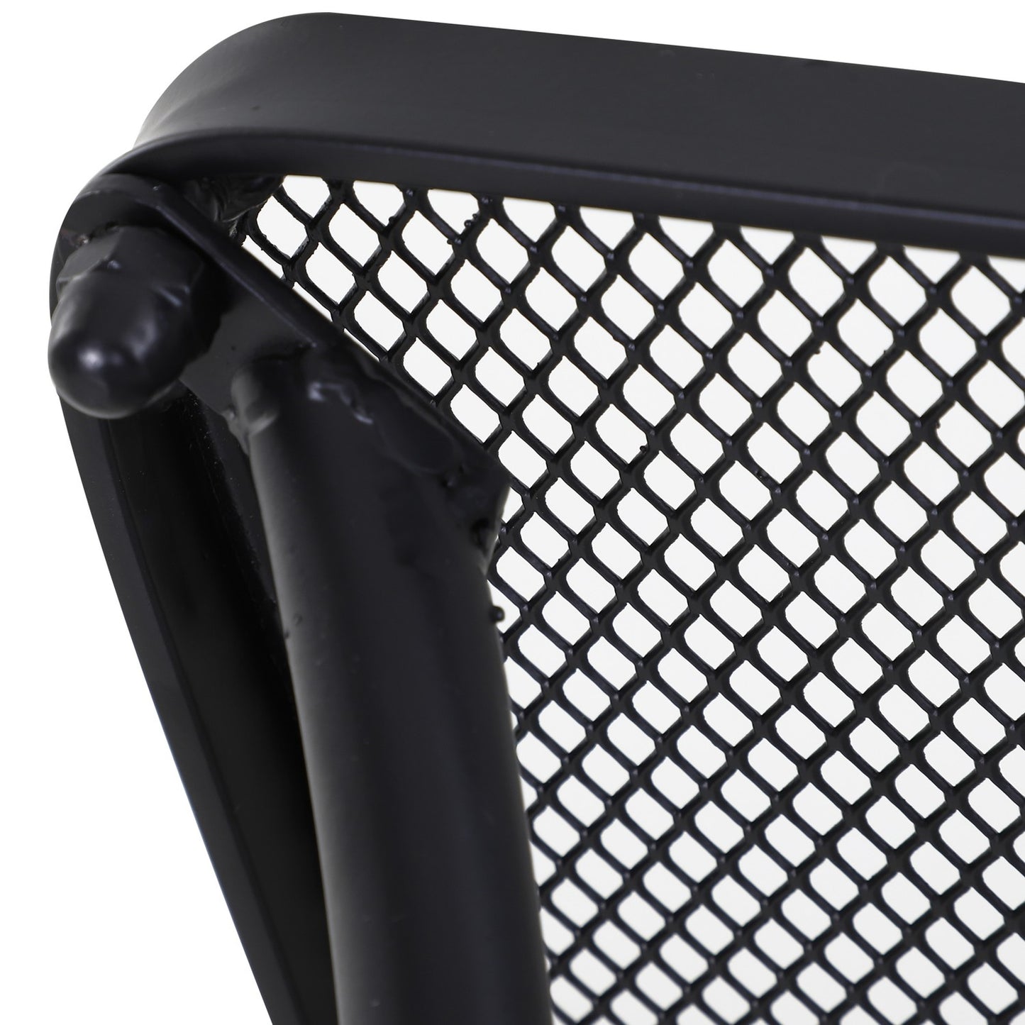 Black metal side table for patio, 45x45x50 cm