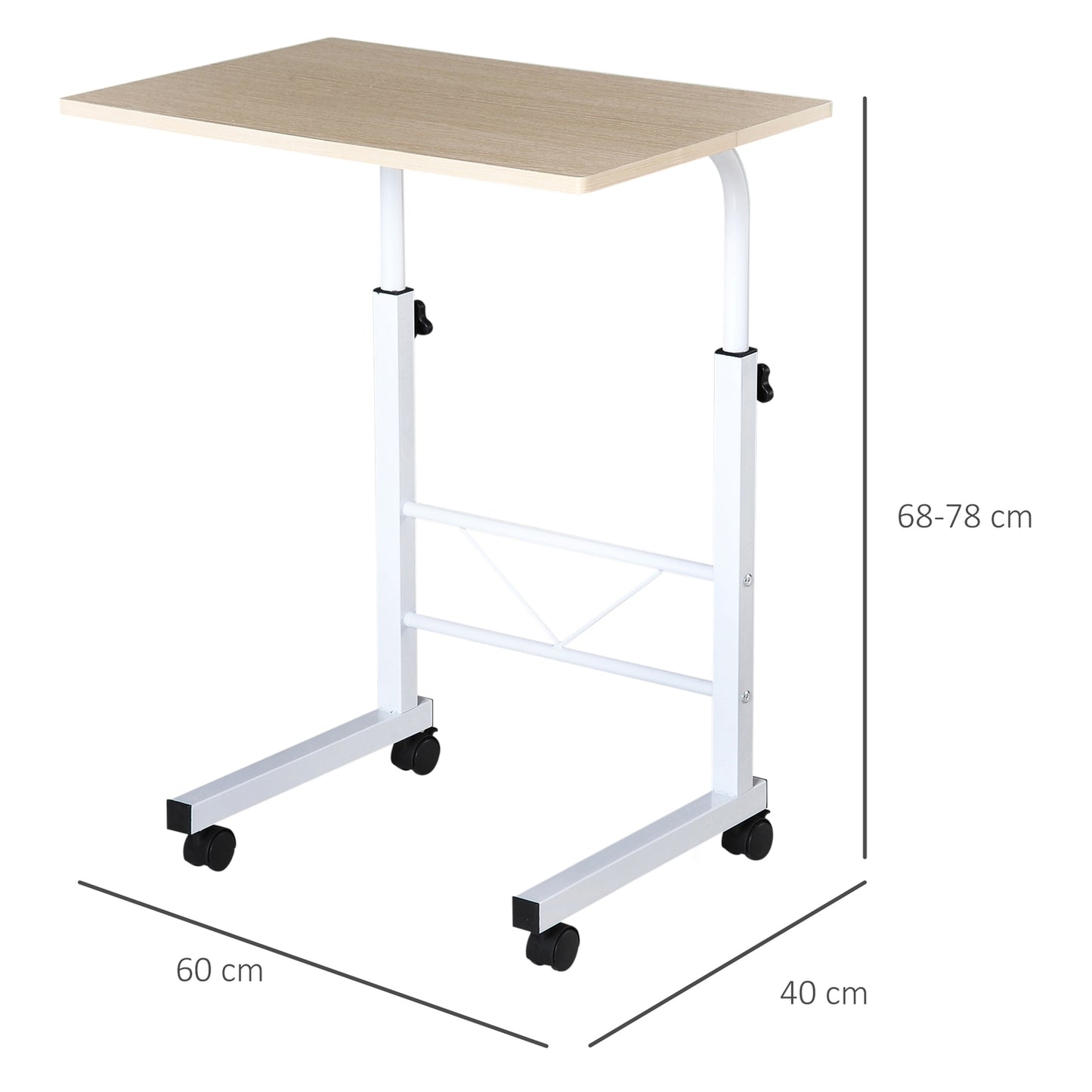 Adjustable side table with wheels - Multicolor chipboard