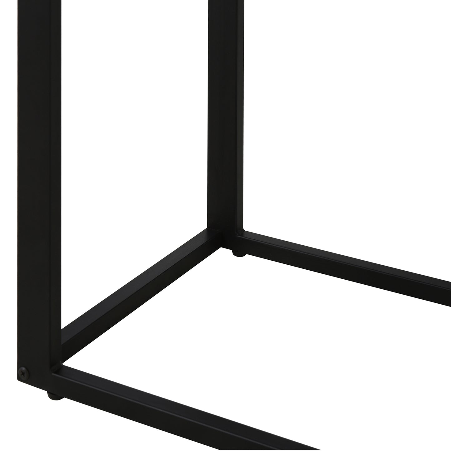C-shaped side table, metal MDF, Rustic brown, 41x51x64 cm