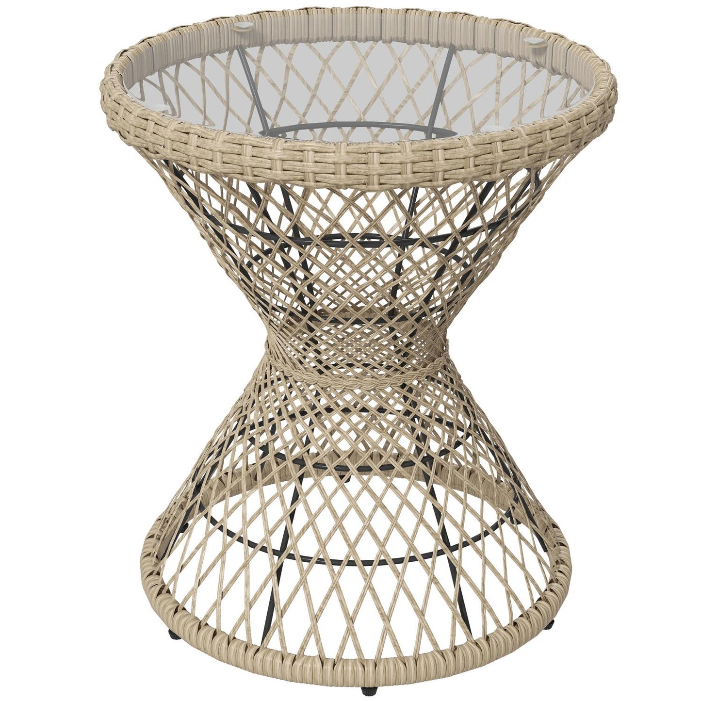 Rattan side table with UV protection, 45x45cm Boho Design