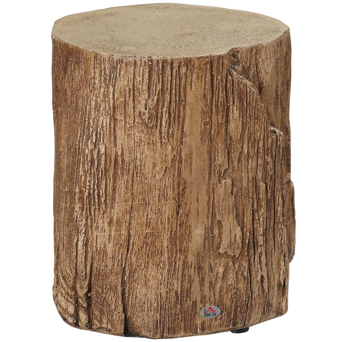 Tree stump side table, waterproof, 4 adjustable feet, 37x37x43 cm