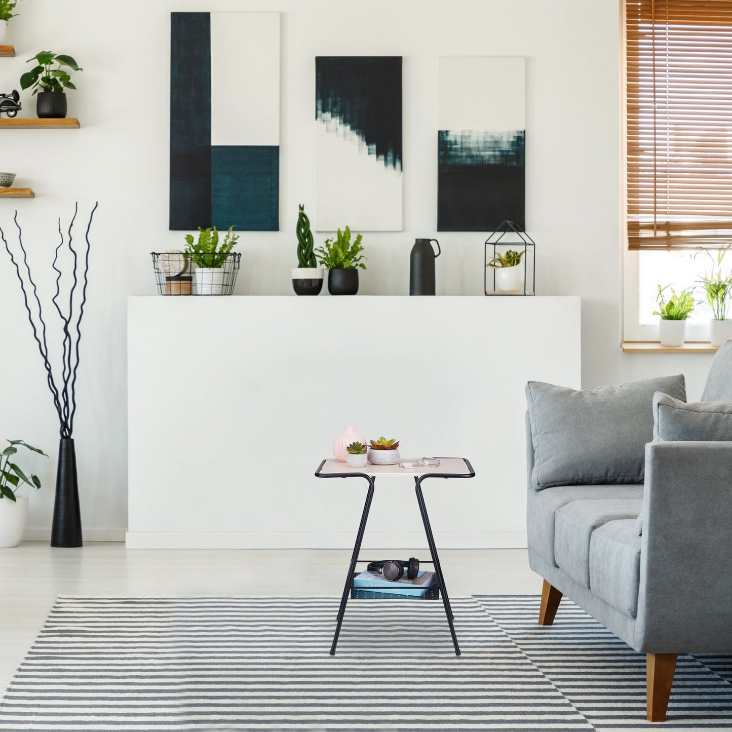 Side Table with Magazine Shelf