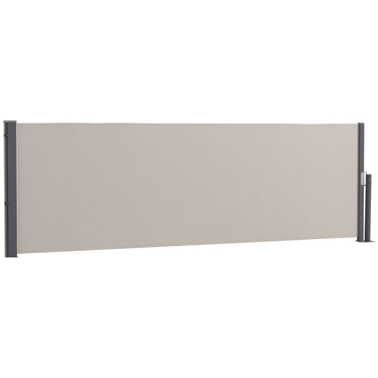 Retractable light gray garden awning 300x100cm, UV & wind protection