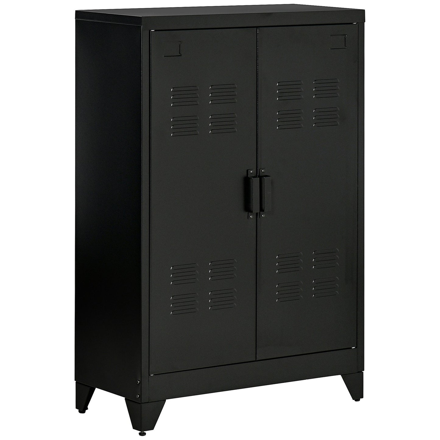 Black ribbed sideboards with shelves, 75x33x110 cm