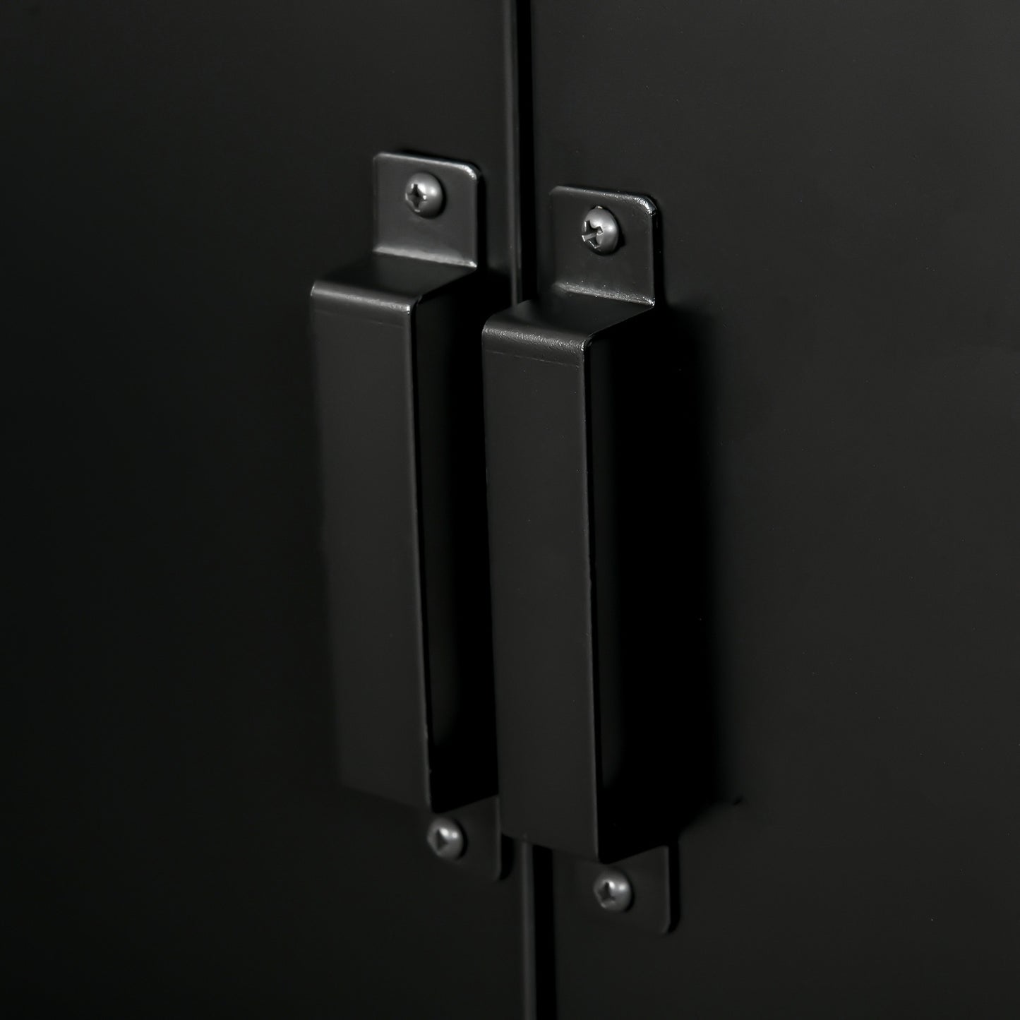 Black ribbed sideboards with shelves, 75x33x110 cm