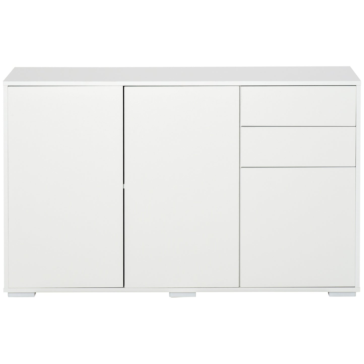 White sideboard chest of drawers with 2 drawers & 3 doors