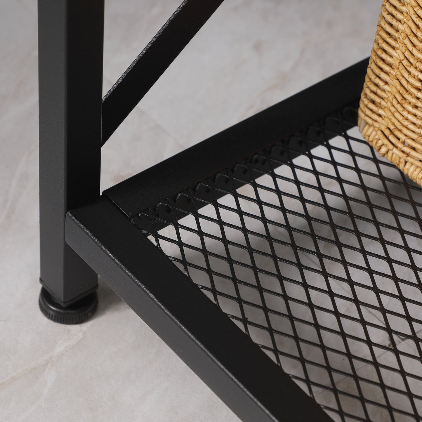 Rustic brown sideboard, 6 shelves, industrial design