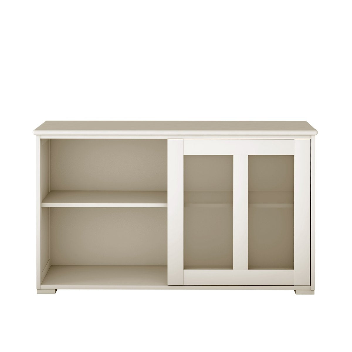 Sideboard kitchen cabinet living room rule with sliding doors cream white 106.5 x 33 x 62.5 cm