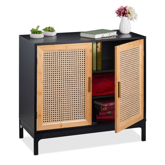 Sideboard with 2 doors in rattan