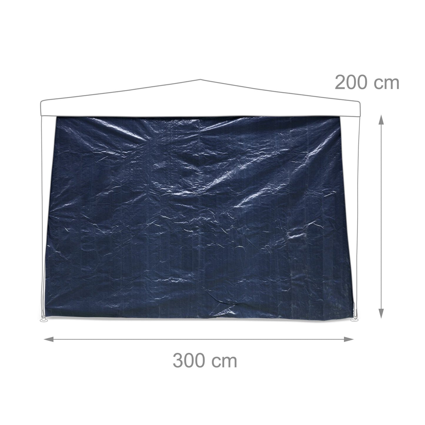 Side panels in dark blue pavilion - set of 3