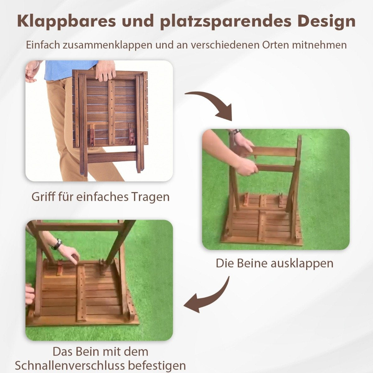 Side table acacia wood garden table small balcony table X-shape 46 x 46 x 45 cm