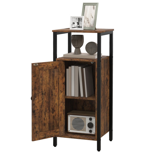 Rustic brown industrial coffee table, adjustable shelf