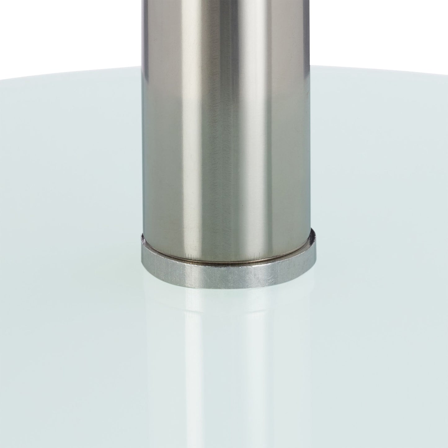 Side table in glass and stainless steel