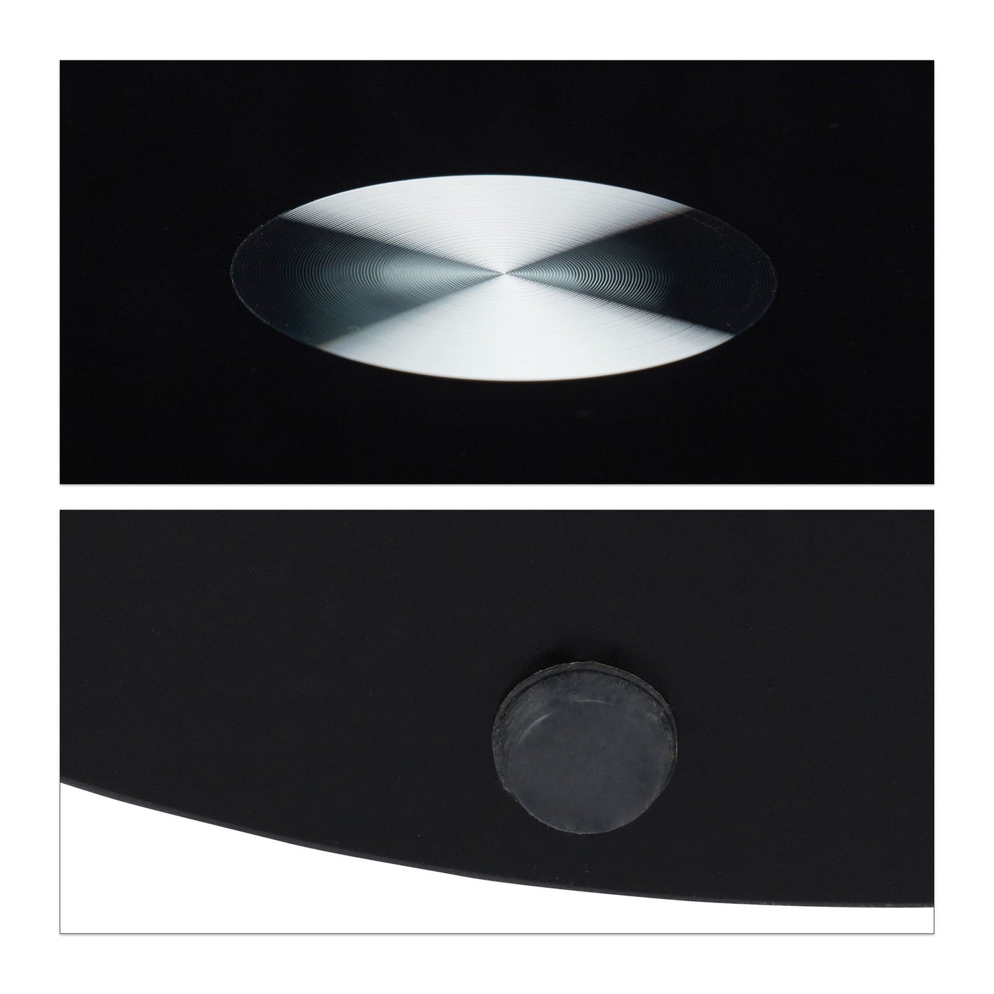 Side table in glass and stainless steel