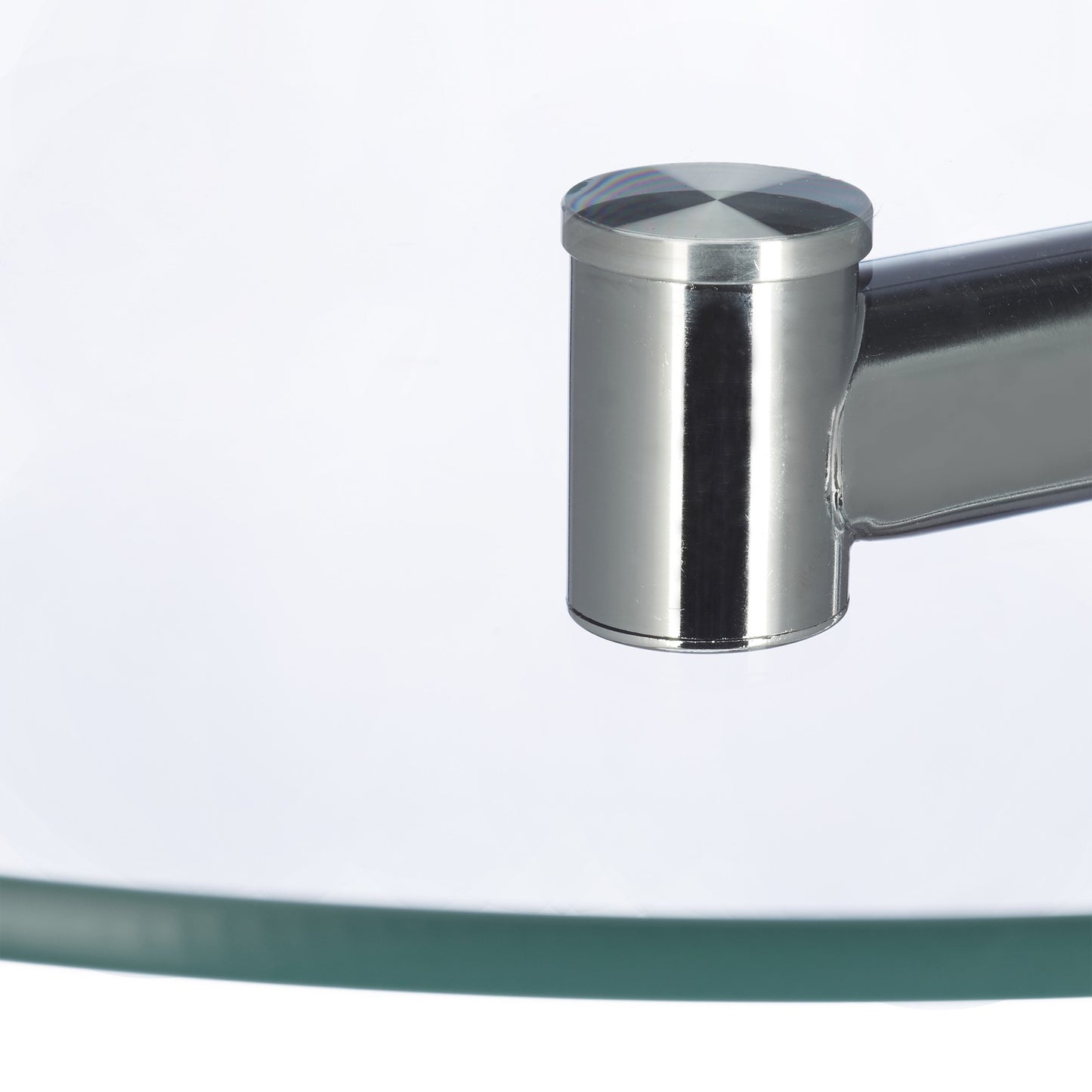 Side table in glass & metal