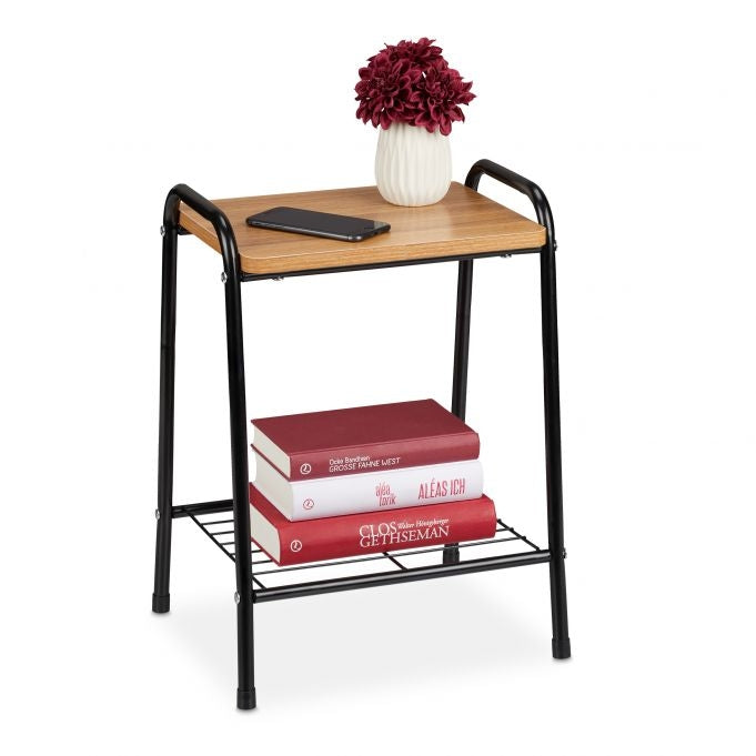 Side table in wood look and metal