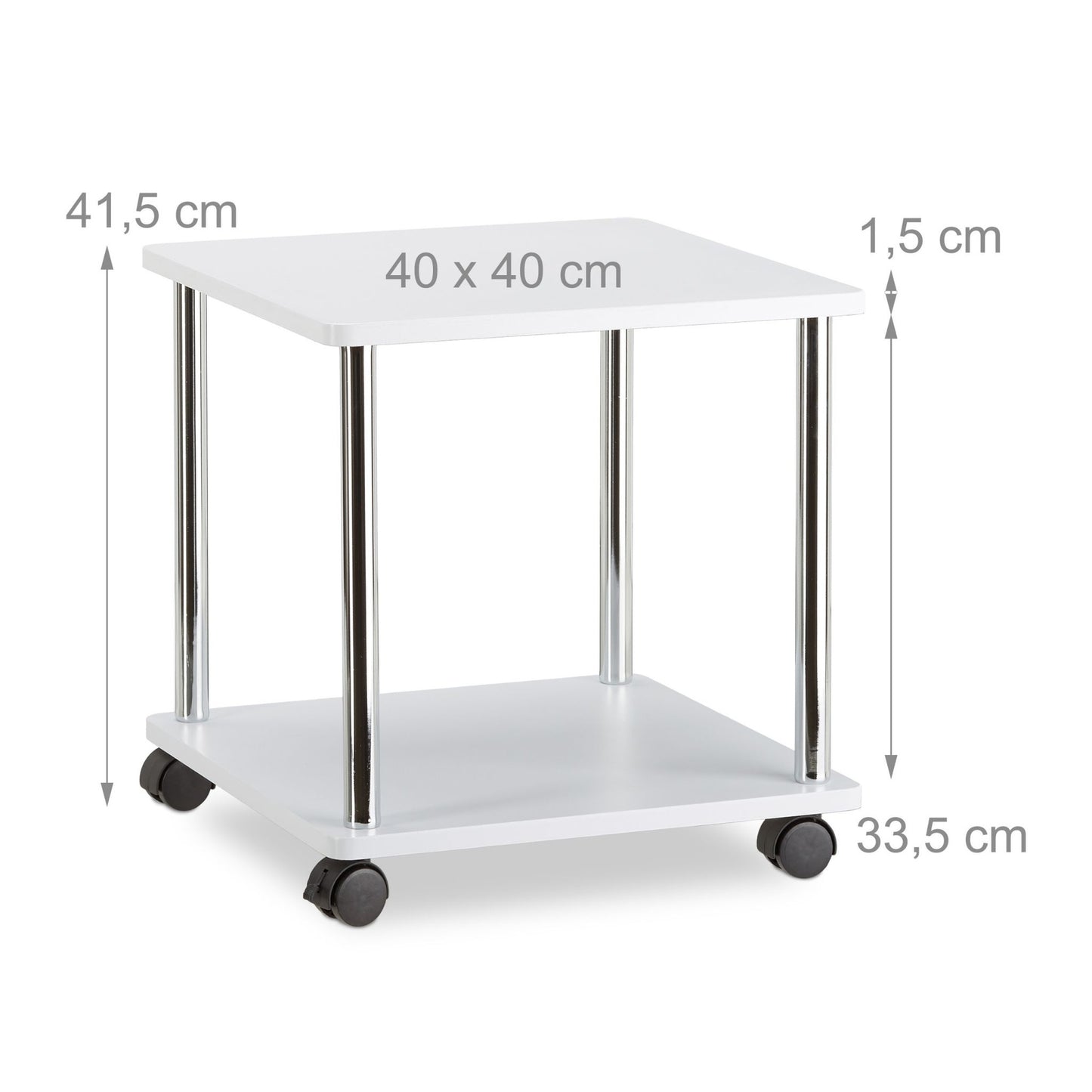 Side table rollable 2 levels