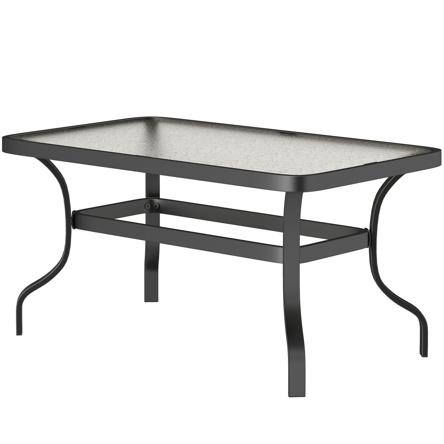 Coffee table in tempered glass, wave design, 95x55 cm, black
