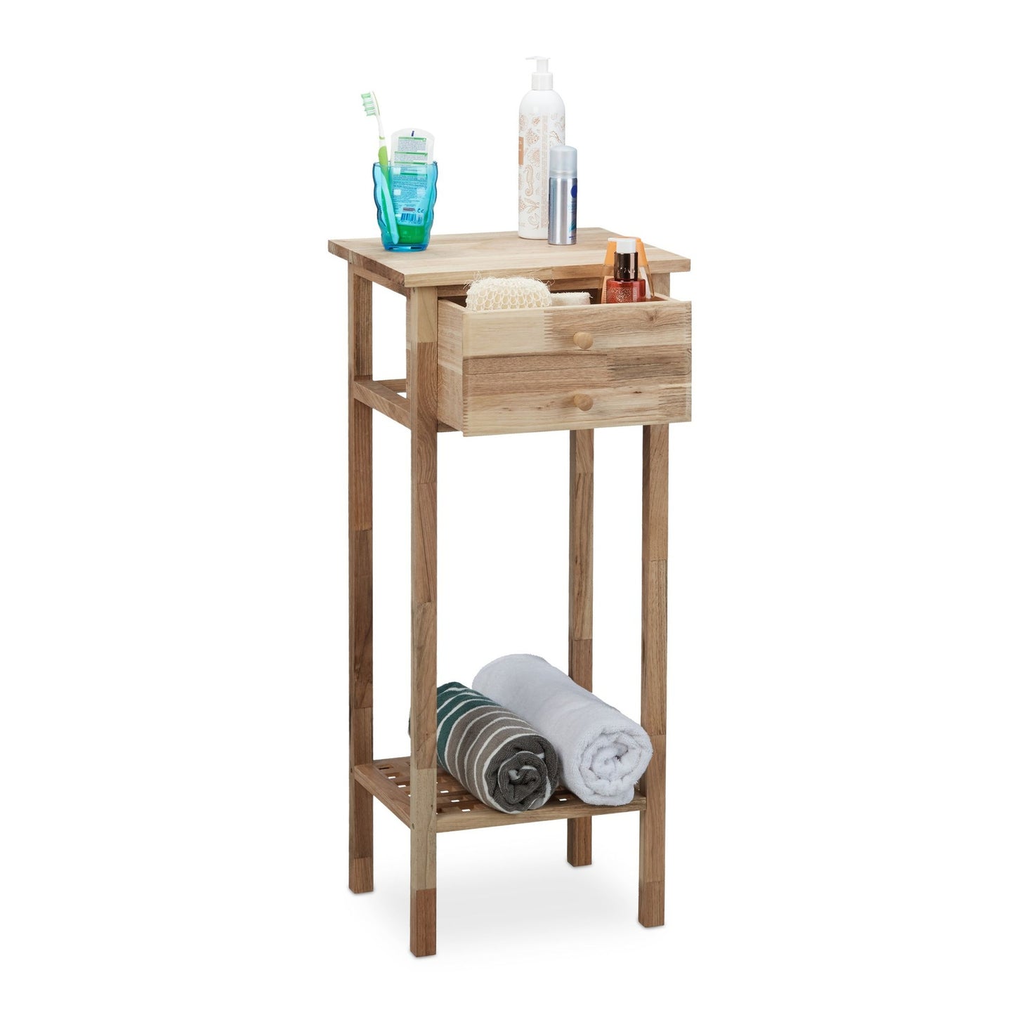 Side table walnut with drawer