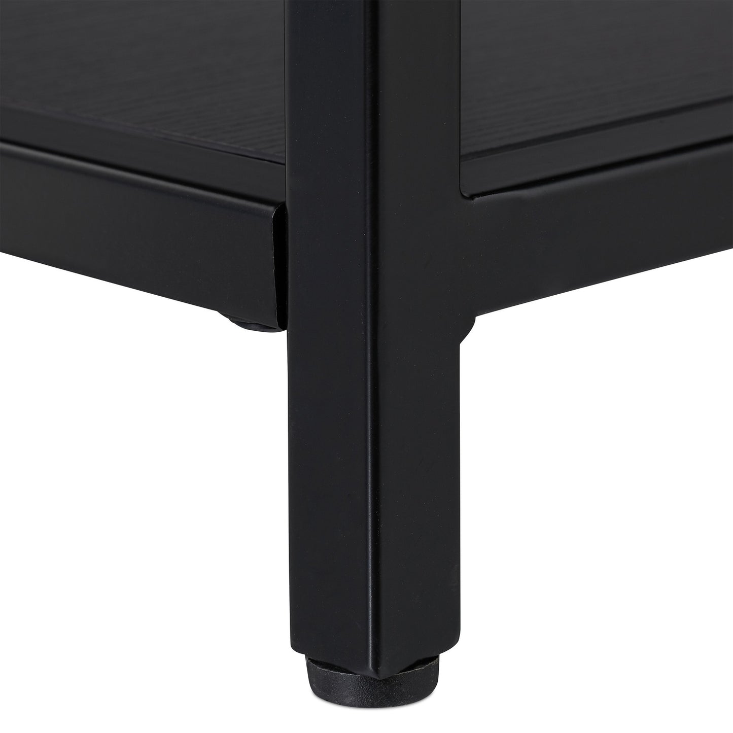 Side table with black glass