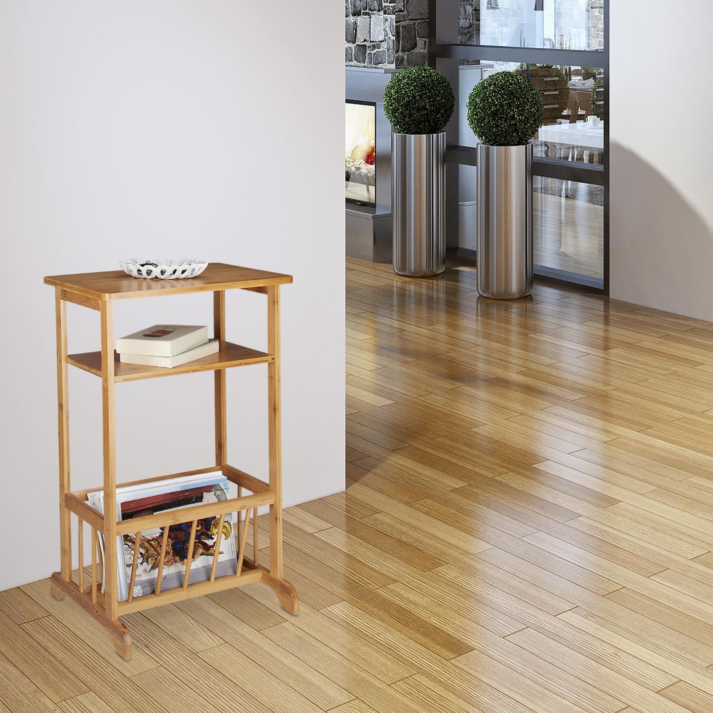 Side table with magazine rack