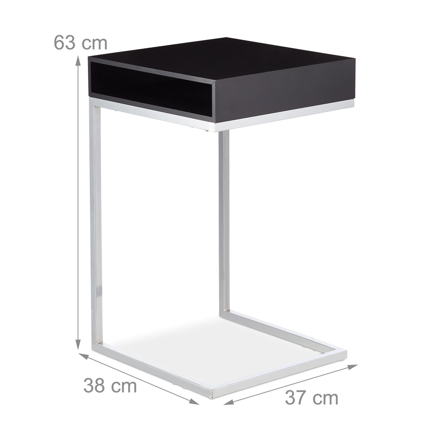 Side table with metal legs