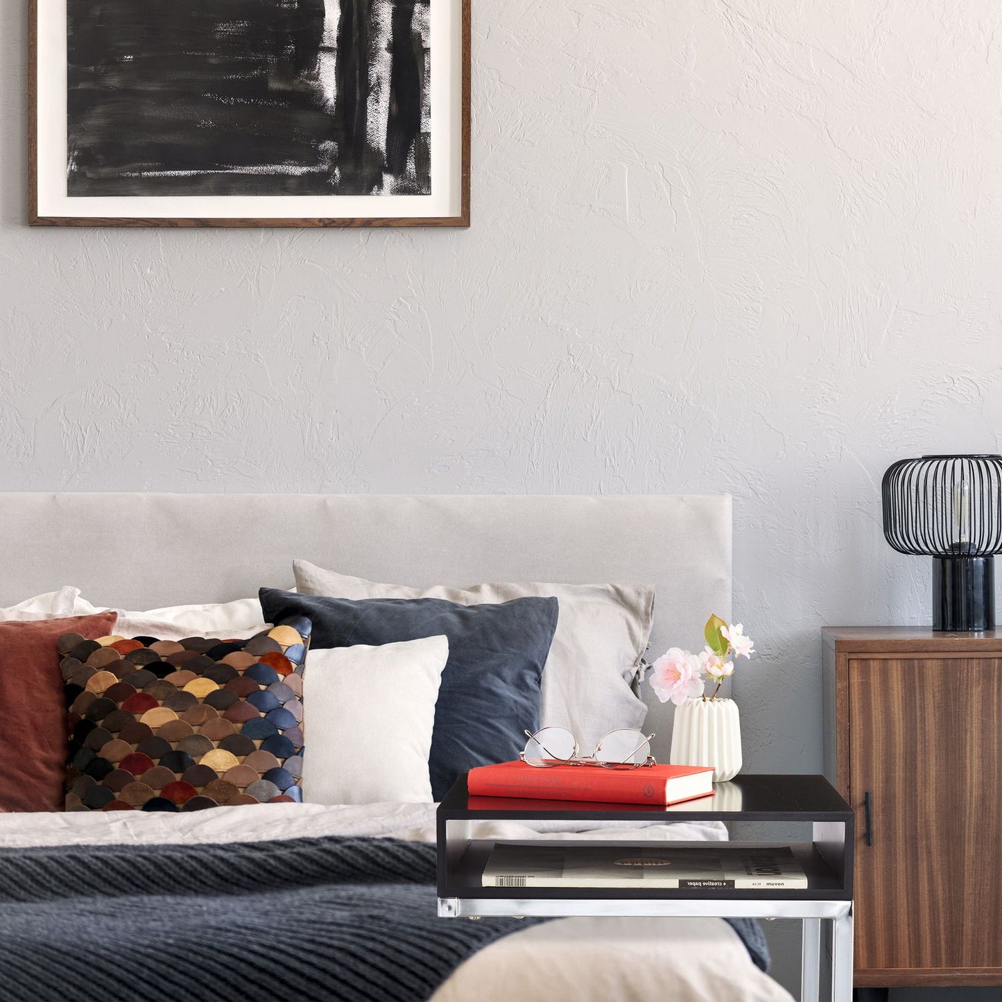 Side table with metal legs