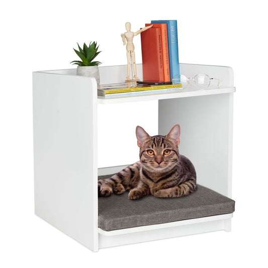 Side table with pet cushion