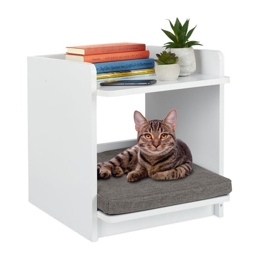 Side table with pet cushion