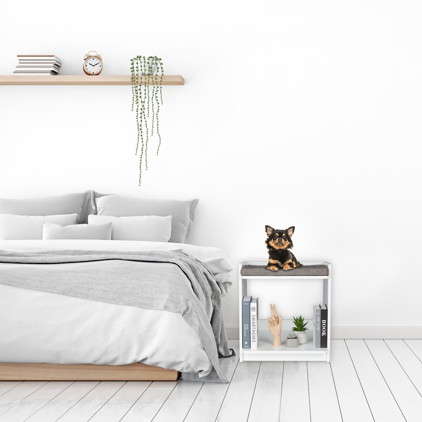 Side table with pet cushion