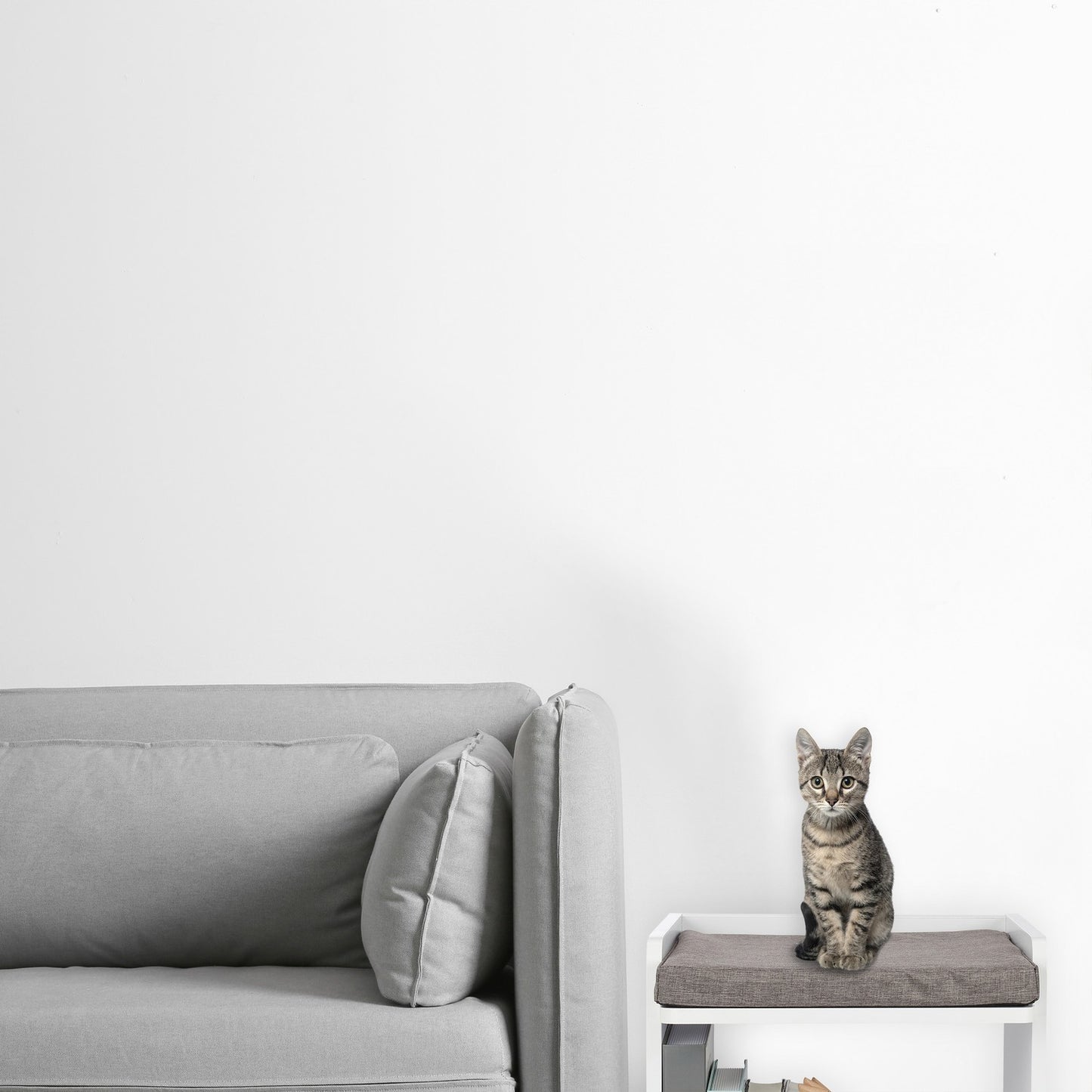 Side table with pet cushion