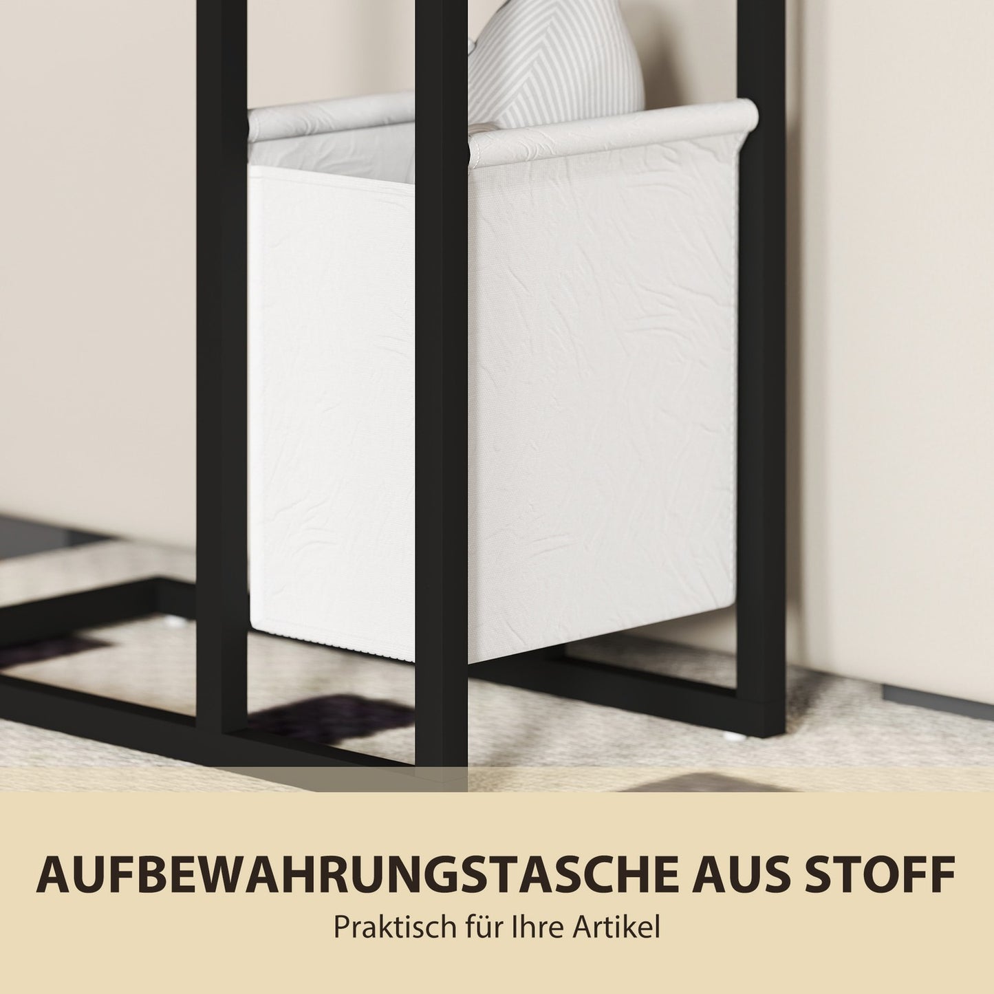 Side Table with Outlets & USB Ports, C-Shaped Design