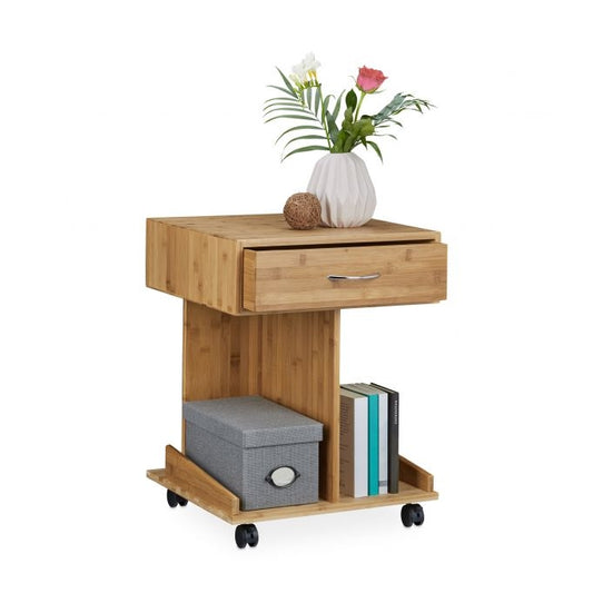 Side table with wheels