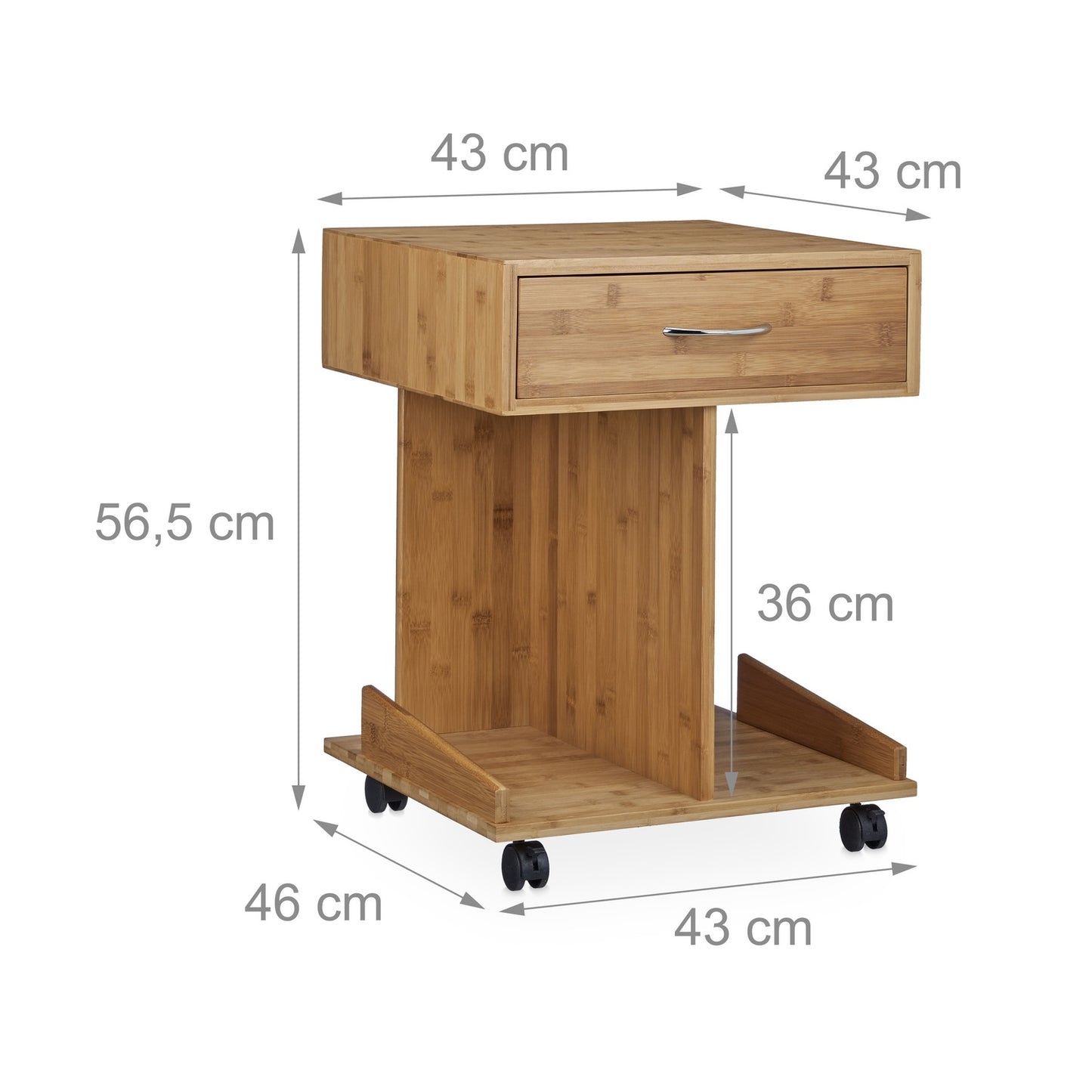 Side table with wheels