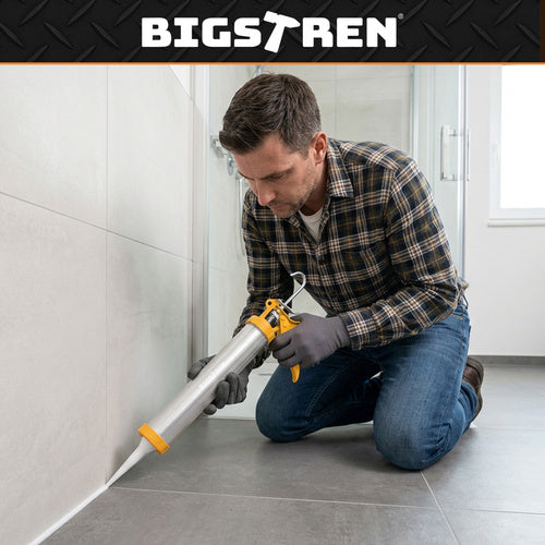Silicone Caulking Gun 600ml with Nozzles & Spatulas