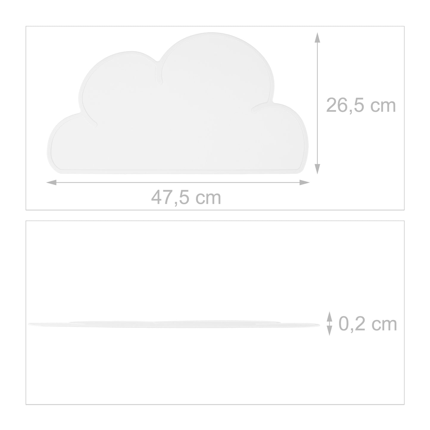 Silicone Cloud Placemats for Kids, Set of 2