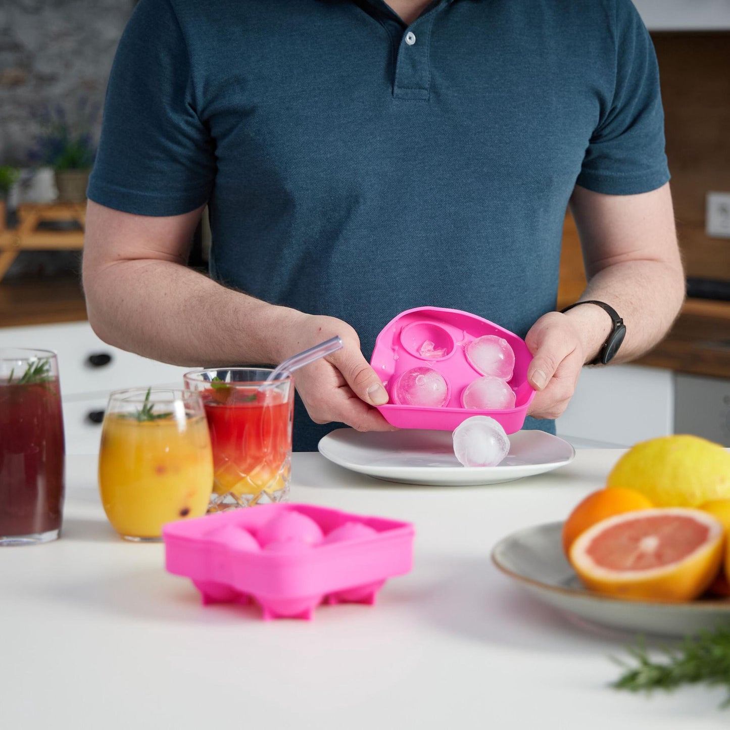 Silicone ice cube mold set of 2