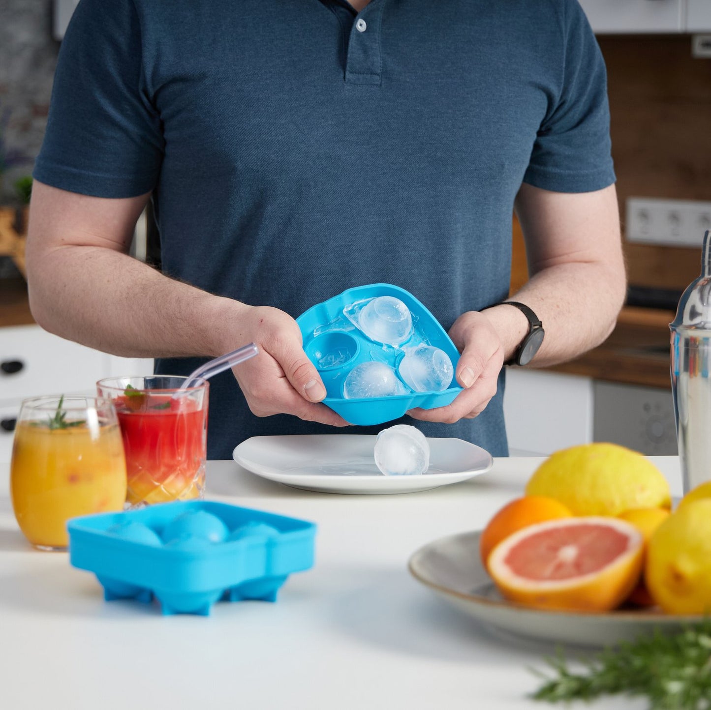 Silicone ice cube mold set of 2