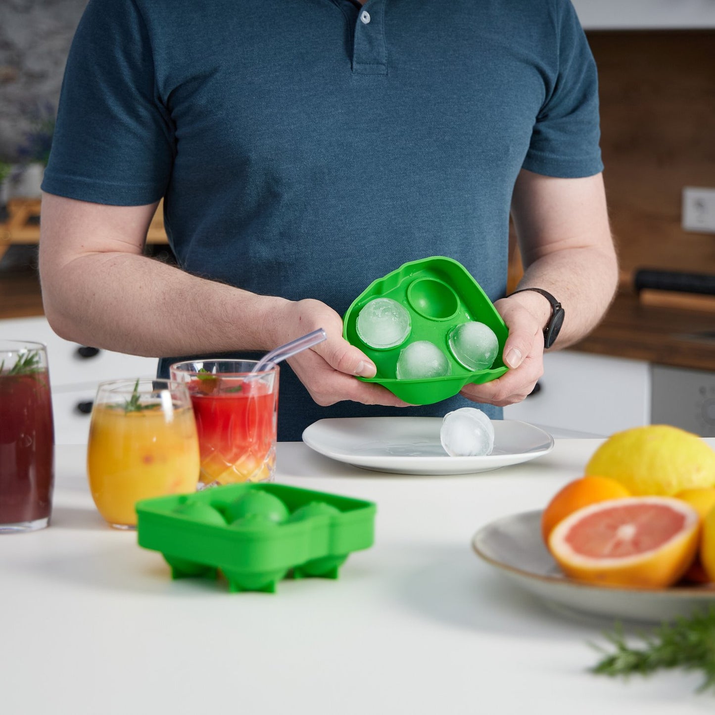 Silicone ice cube mold set of 2