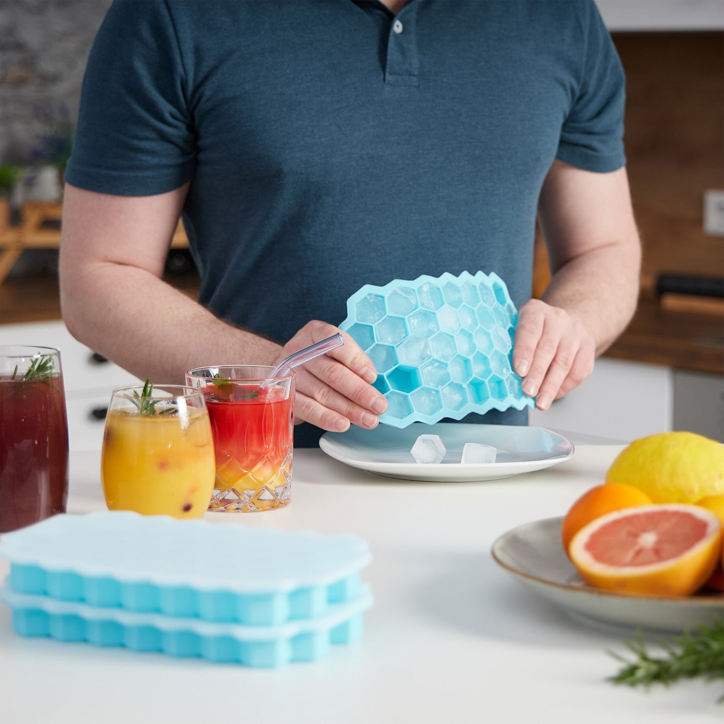 Silicone ice cube mold set of 3